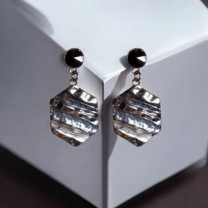 JH Midnight Metal Statement Earrings