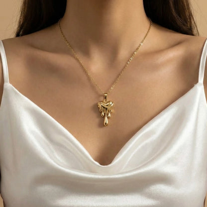 18KT Gold Plated Melt My Heart Necklace Combo