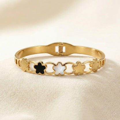 18Kt Gold Plated Luxe Clover Statement Bracelet