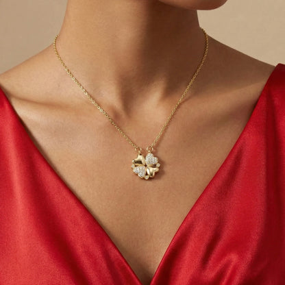 18KT Gold Plated Lucky & Love Pendant Necklace