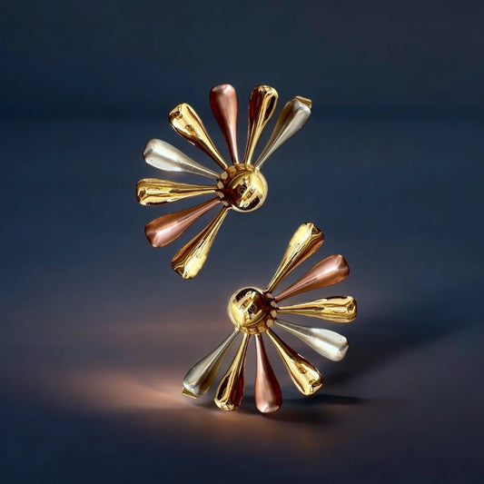 Multitone Petal Statement Earrings - Waterproof & Lightweight