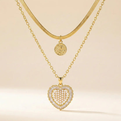 18KT Gold Plated Heart of Royalty Layered Necklace