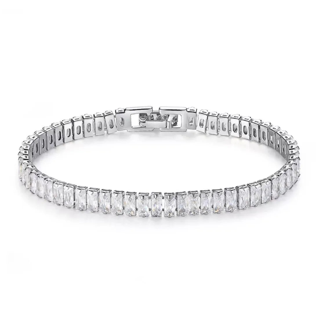 Classic Silver Tennis Bracelet with Zircon Stones