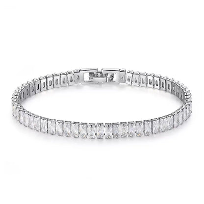 Classic Silver Tennis Bracelet with Zircon Stones
