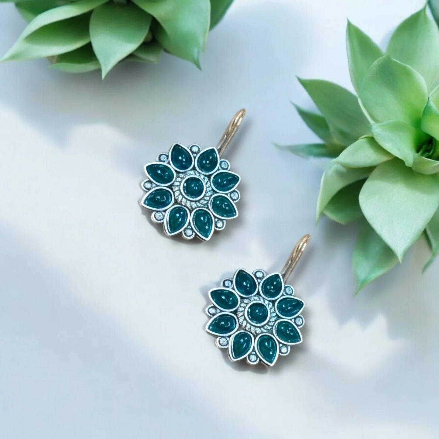JH Mandala Flower Drop Earrings
