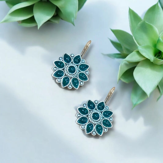 JH Mandala Flower Drop Earrings
