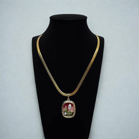 Blossom Charm Enamel Pendant Necklace
