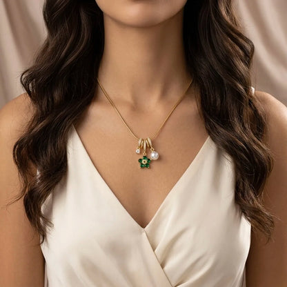 18KT Gold Plated Pearl Bloom Charm