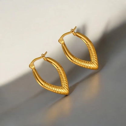 V-Hoop 18K Gold Plated Earrings – Anti-Tarnish