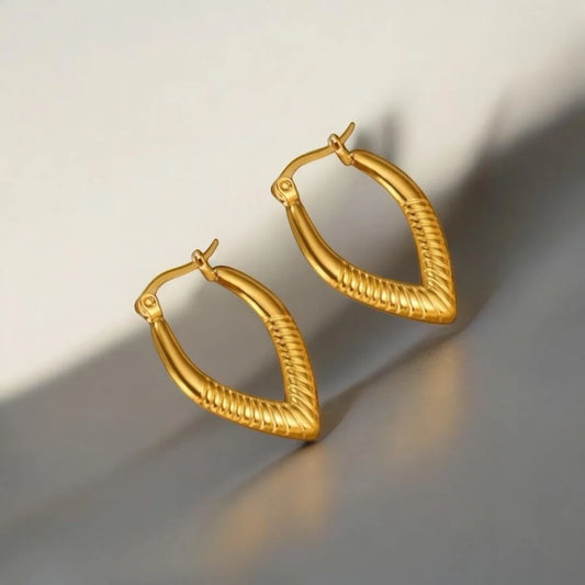 V-Hoop 18K Gold Plated Earrings – Anti-Tarnish