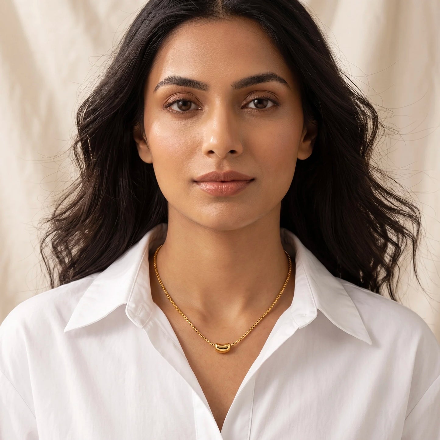 18KT Gold Plated Minimal Luxe Anti-Tarnish Bead Necklace