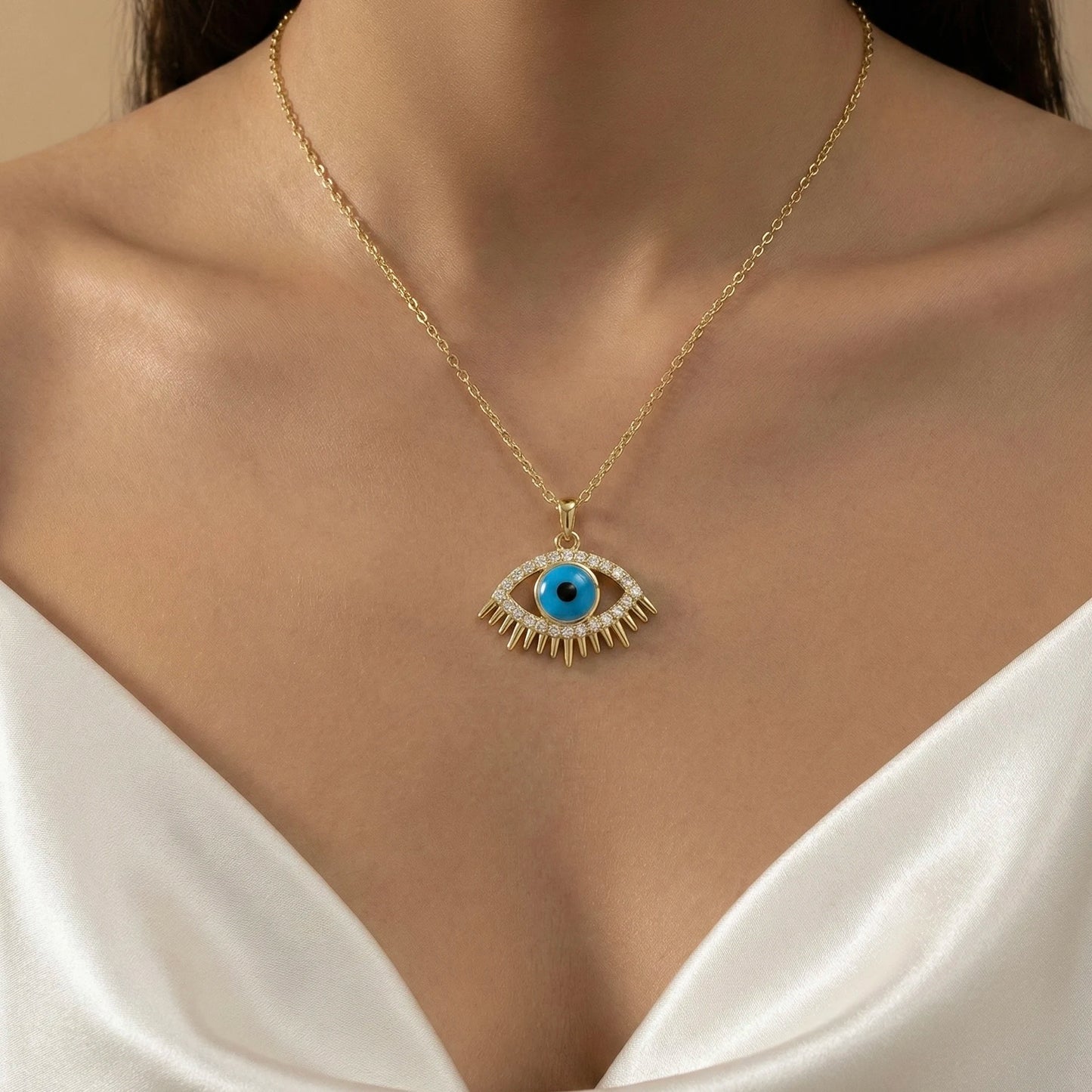 18KT Gold Plated Evil Eye Divine Gaze Pendant