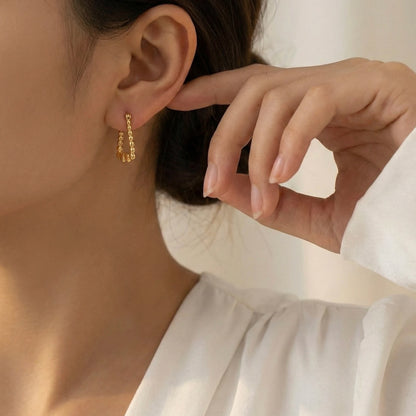 18KT Gold Plated Wavy Chic Hoops