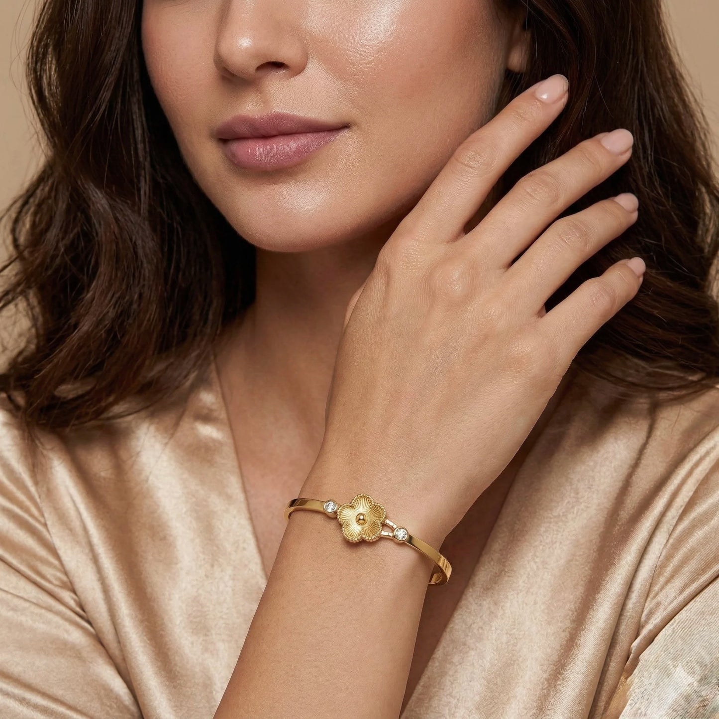 18Kt Gold Plated Daisy CZ Minimal Bracelet
