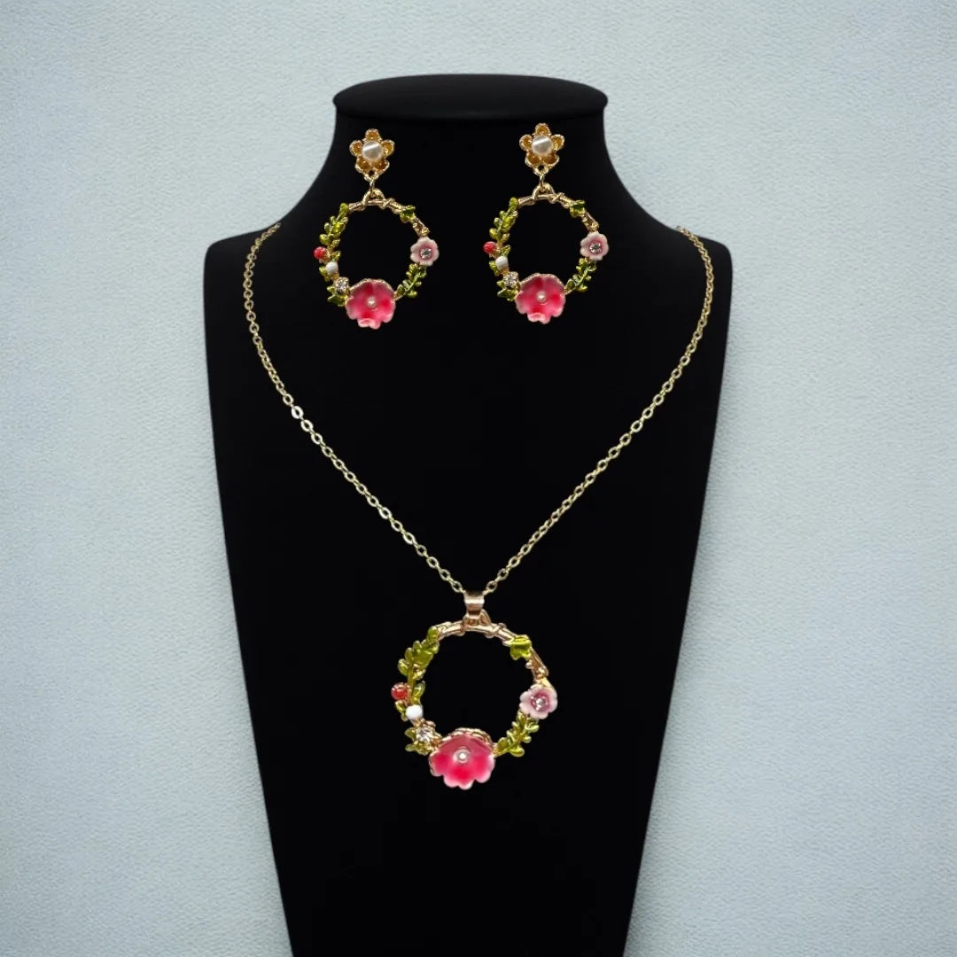 Spring Bloom Floral Necklace Set
