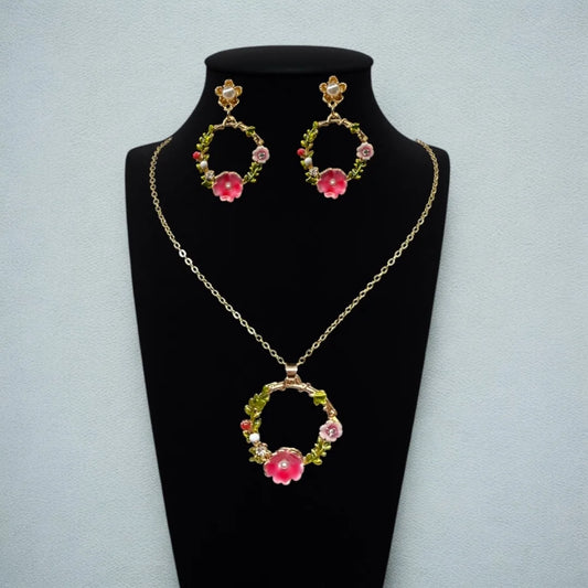 Spring Bloom Floral Necklace Set