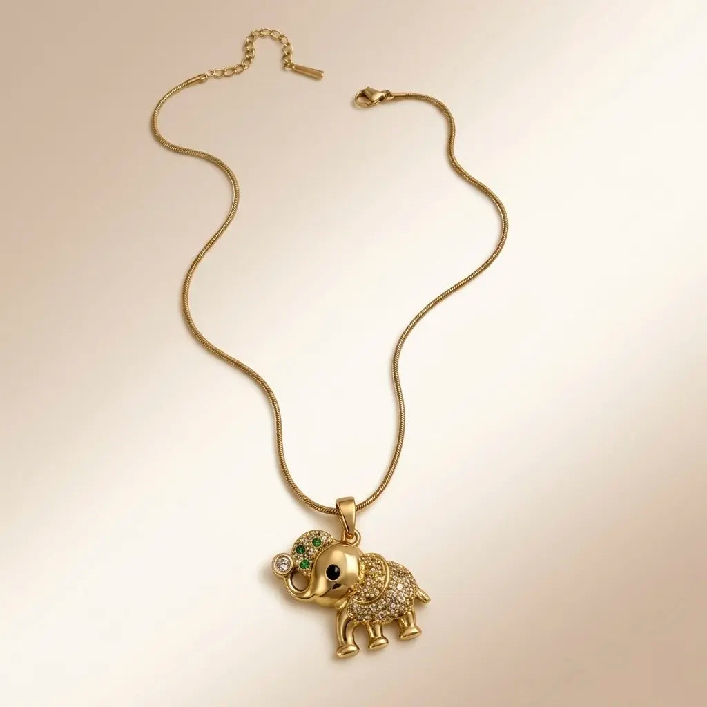 18Kt Gold Plated Lucky Elephant Necklace