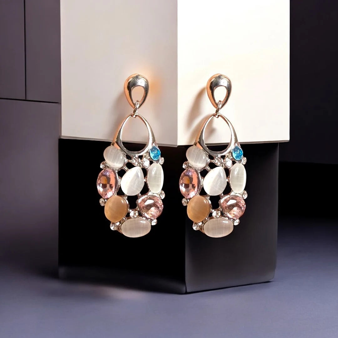 JH Luxe Pastel Stone Dangle Earrings