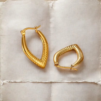 V-Hoop 18K Gold Plated Earrings – Anti-Tarnish