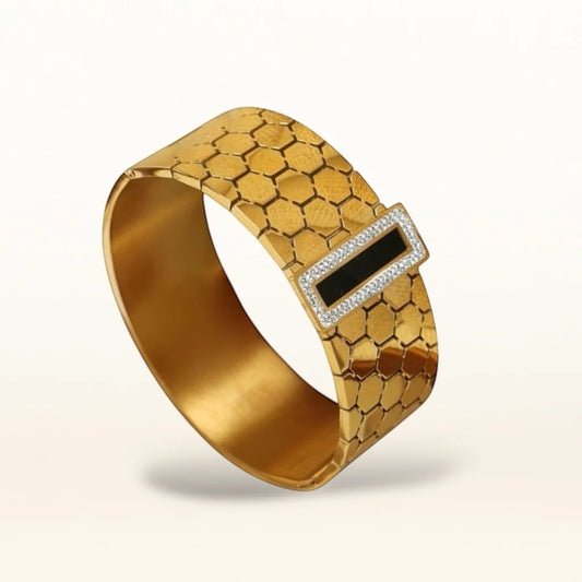 Geo Luxe Black Bar Bracelet Cuff
