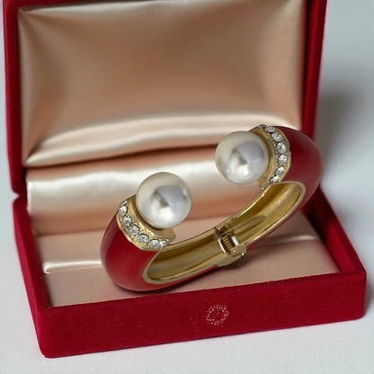 Red Elegance Enamel Cuff