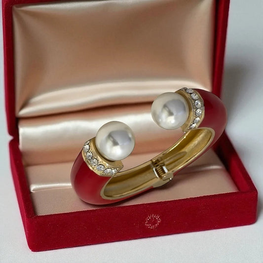 Red Elegance Enamel Cuff