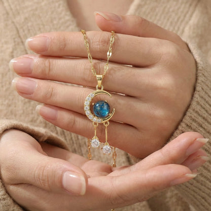 18KT Gold Plated Moonlit Whisper Pendant Necklace