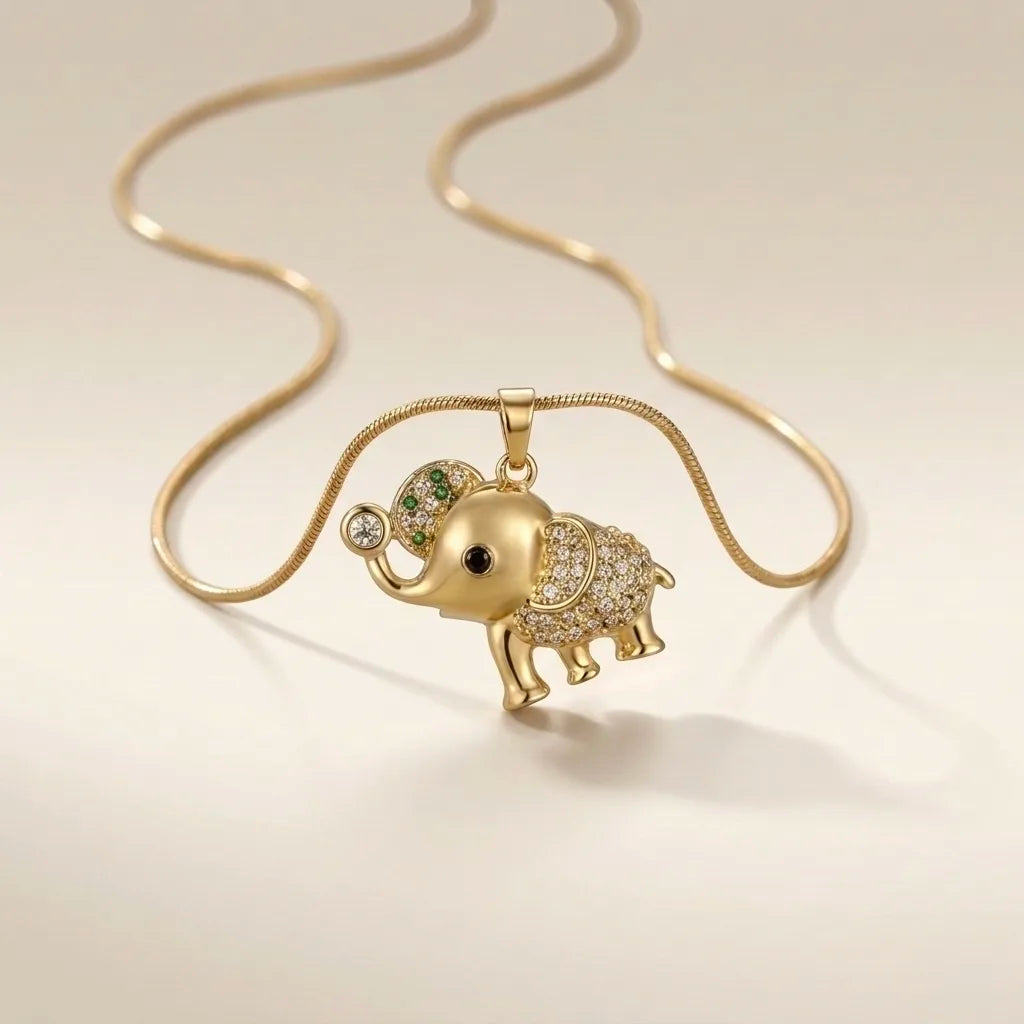 18Kt Gold Plated Lucky Elephant Necklace