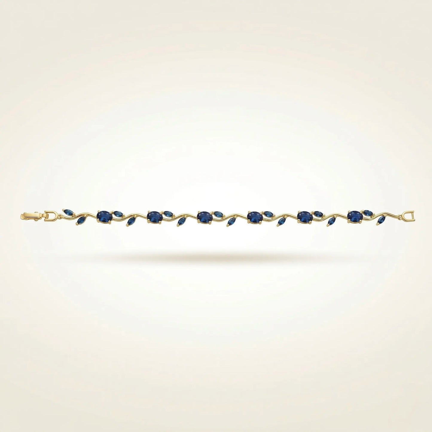 18Kt Gold Plated Blue Stone tulip Bracelet