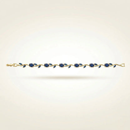 18Kt Gold Plated Blue Stone tulip Bracelet