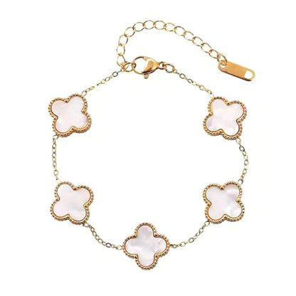 White Elegance Clover Bracelet