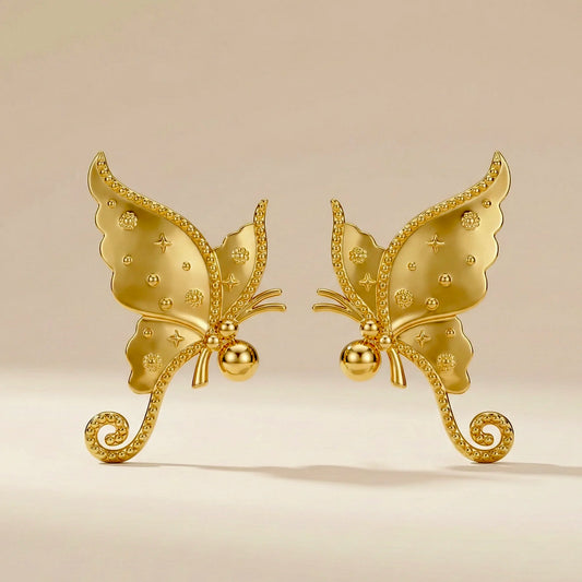 18KT Gold Plated Whimsical Butterfly Earrings – Anti-Tarnish & Lightweight