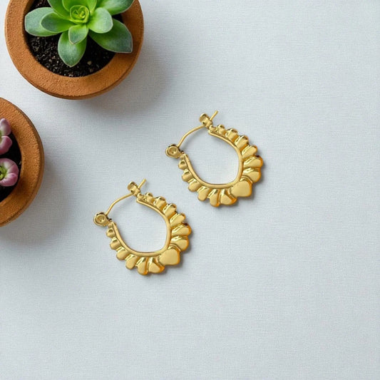 Sun Petal Gold Hoops