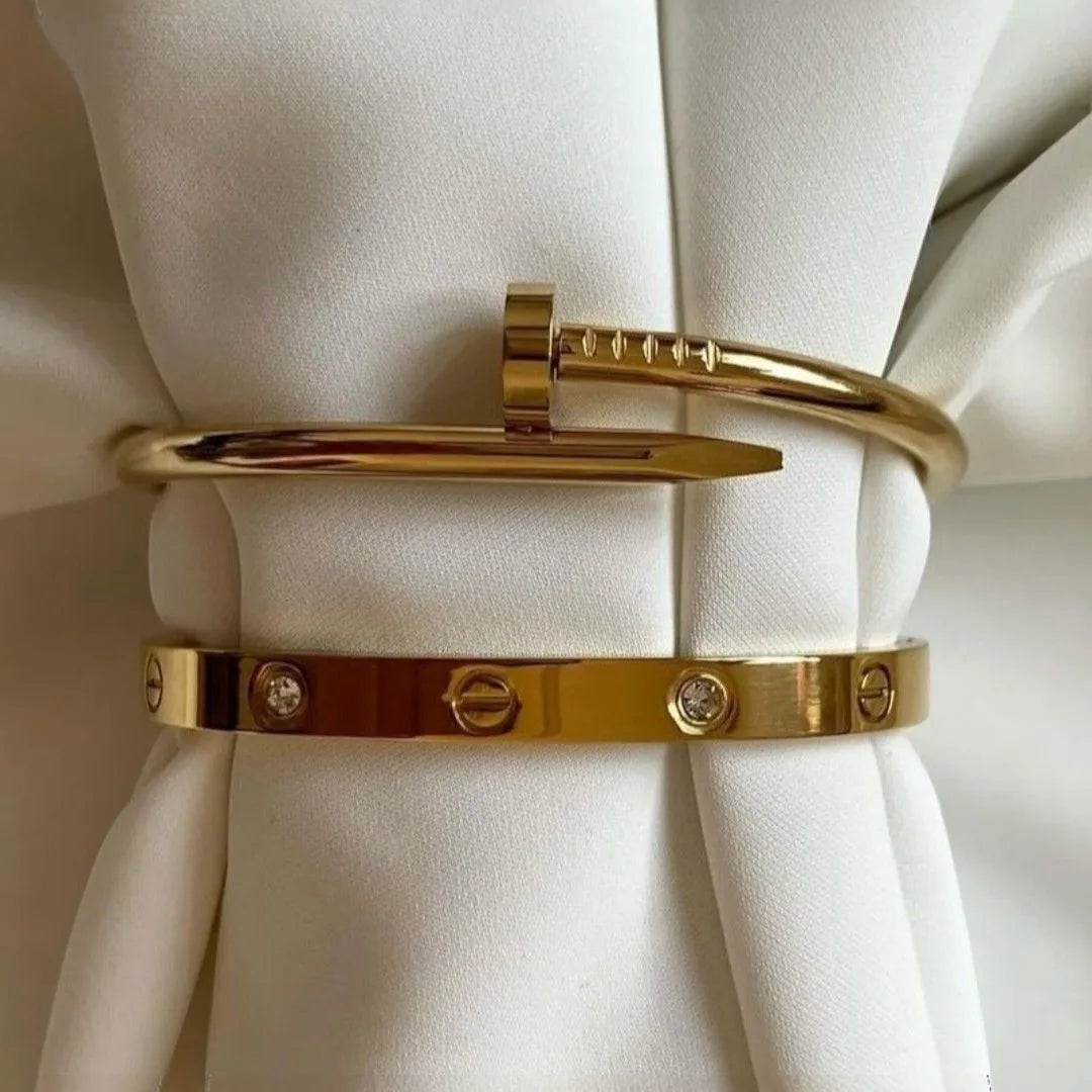 Bold Gold Stack – Nail & Cartier Combo Set