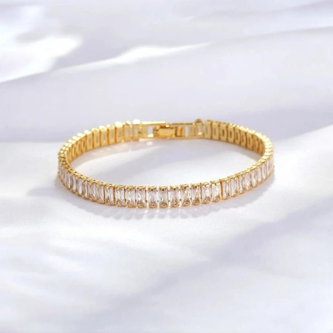 Classic Gold Tennis Bracelet with Zircon Stones