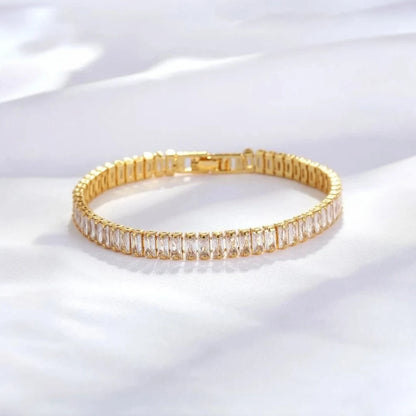 Classic Gold Tennis Bracelet with Zircon Stones