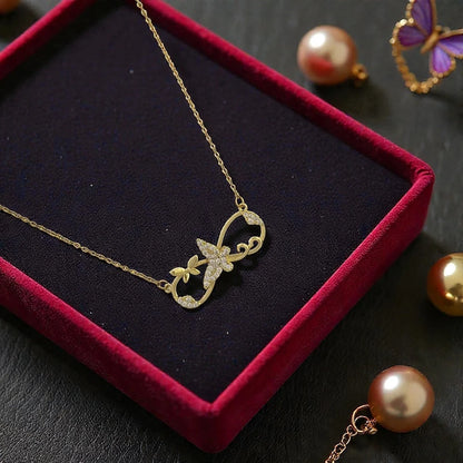 Infinity Butterfly Sparkle Necklace