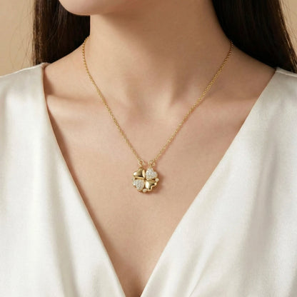 18KT Gold Plated Lucky & Love Pendant Necklace