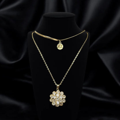 Golden Bloom Dual-Layer Necklace