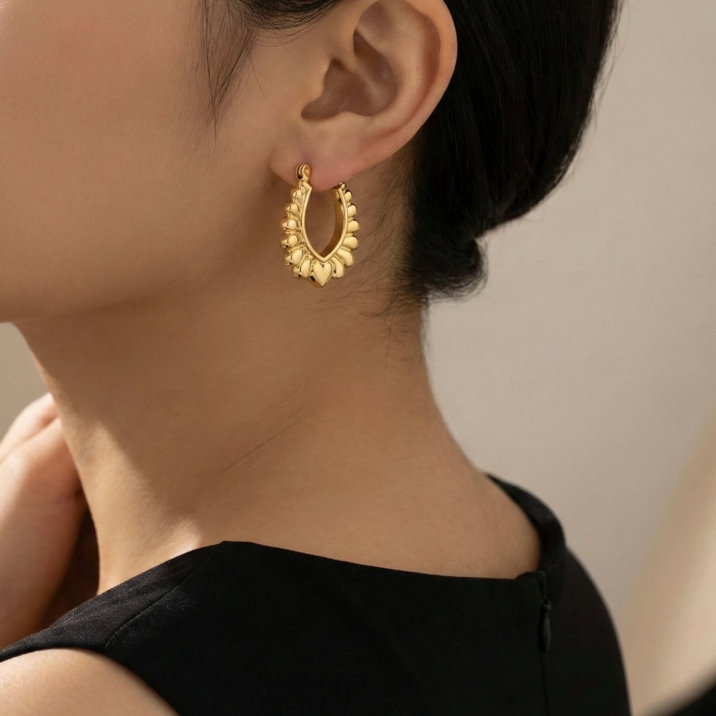 18KT Gold Plated Sun Petal Hoops