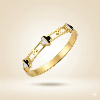 Dual Tone Clover Charm Bracelet