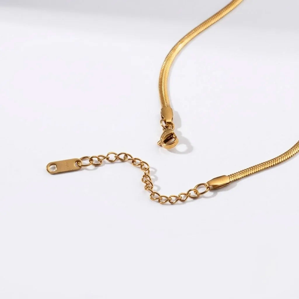 18Kt Gold Plated Snake Chain Y Drop Necklace
