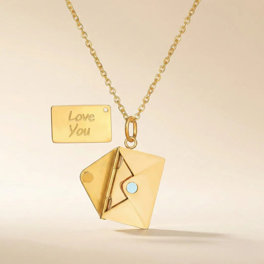 18KT Gold Plated Love Letter Envelope Pendant