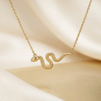 18Kt Gold Plated Snake Pendant Necklace for Women