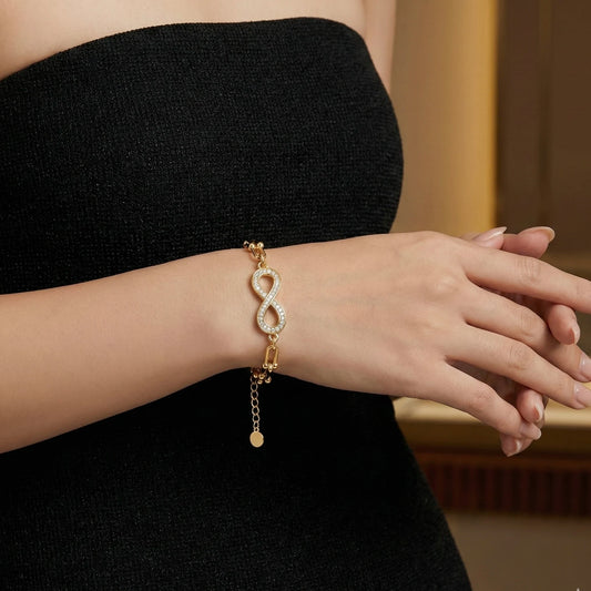 18KT Gold Plated Forever Yours Infinity Bracelet