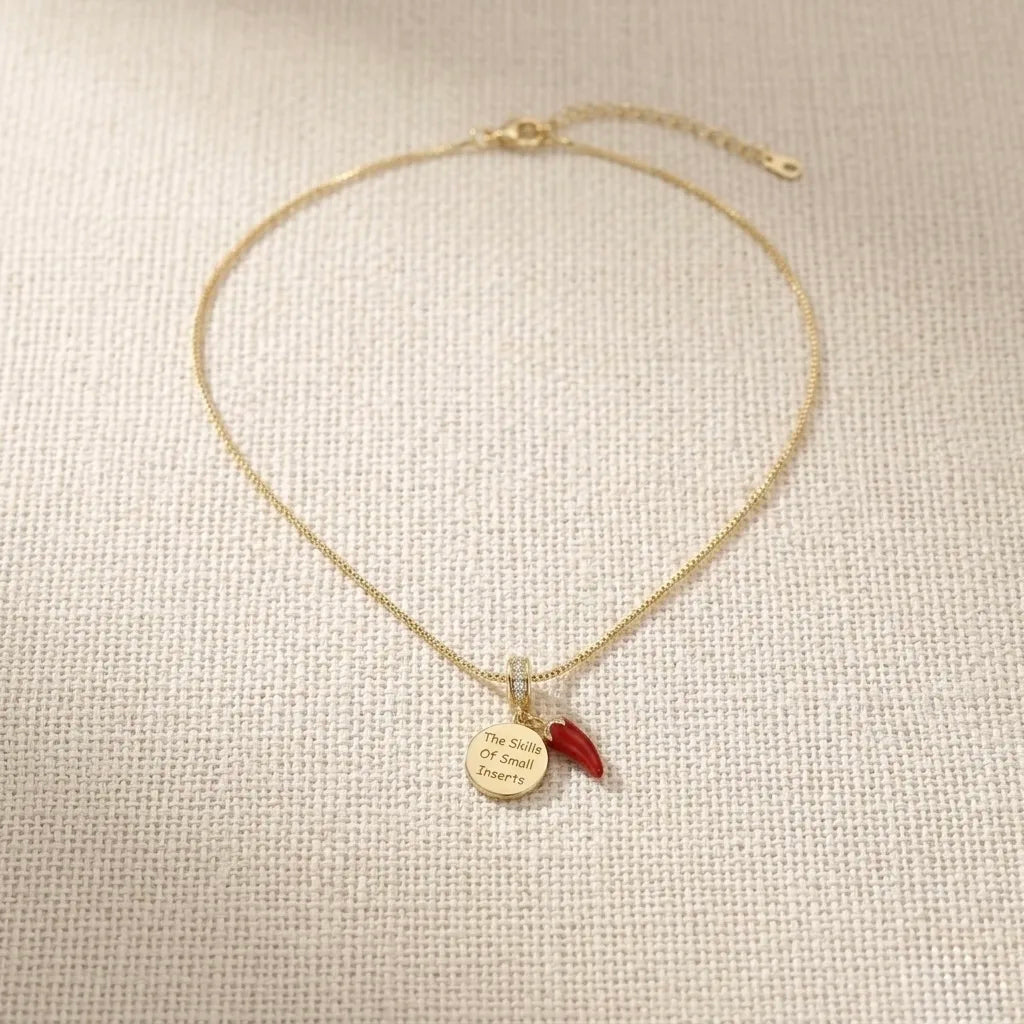 18Kt Gold Plated Lucky Chilli Charm Pendant Necklace