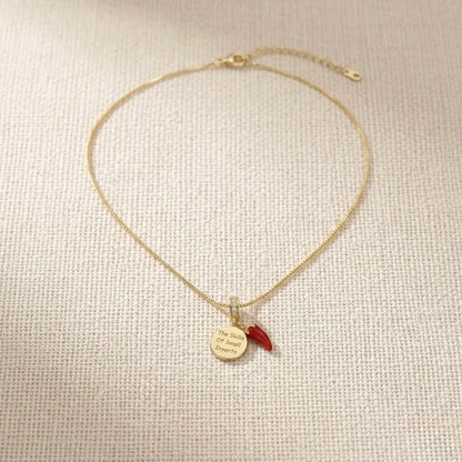 18Kt Gold Plated Lucky Chilli Charm Pendant Necklace