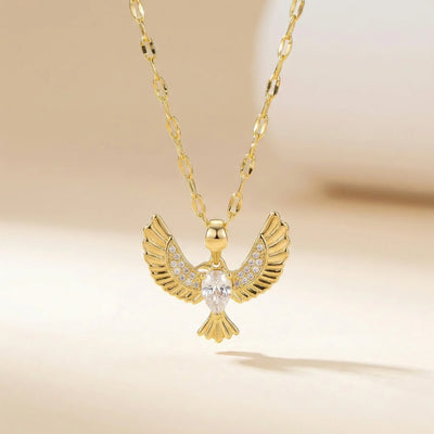 18KT Gold Plated Royal Bird Charm Necklace