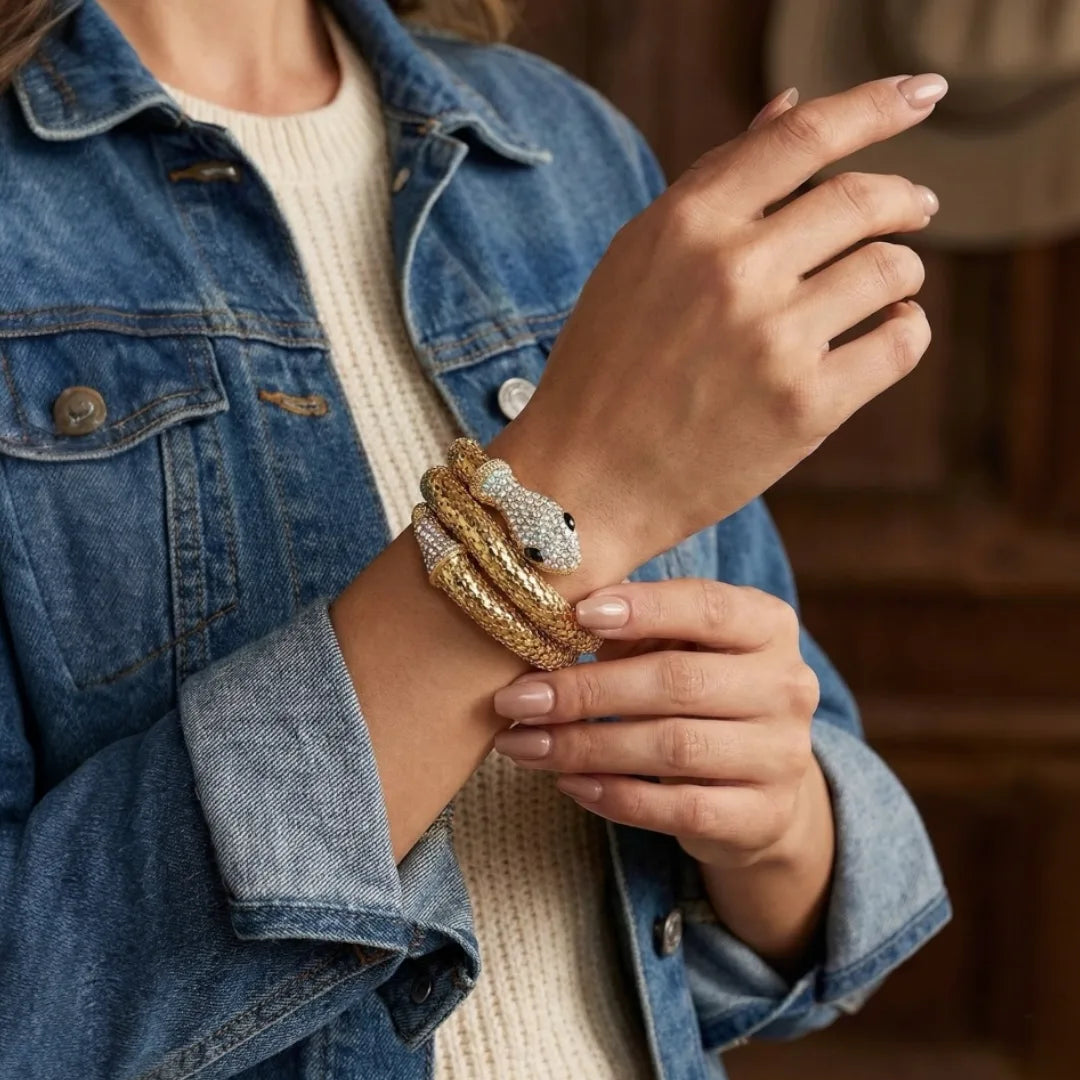 Crystal Serpent Wrap Bracelet