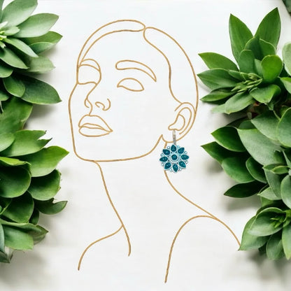 JH Mandala Flower Drop Earrings